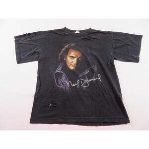 Neil Diamond Distressed Black Rock T-shirt Sz L 1990s